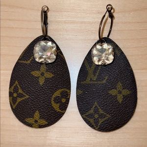 Authentic up-cycled LV earrings!